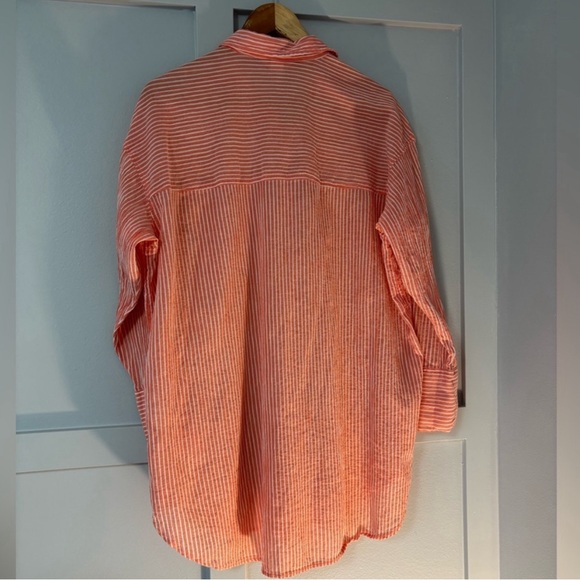 💕Silent Show Pick 💕Effortlessly Chic Striped Fit Button Down Long Sleeve Shirt - Picture 3 of 6